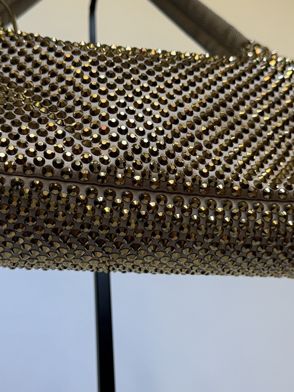 Prada Re-Edition 2000 Hobo Gold Crystal Embellished Satin Mini - Picture 8 of 13